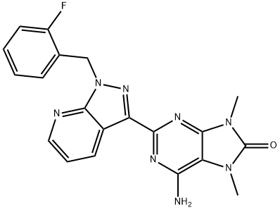 6-amino-2-(1-(2-fluorobenzyl)-1H-pyrazolo[3,4-b]pyridin-3-yl)-
7,9-dimethyl-7,9-dihydro-8H-purin-8-one Structural