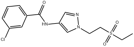 Benzamide, 3-chloro-N-[1-[2-(ethylsulfonyl)ethyl]-1H-pyrazol-4-yl]- Structural