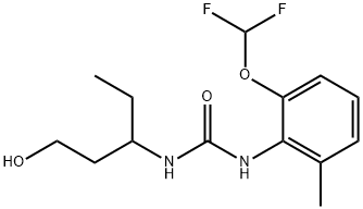 Urea, N-[2-(difluoromethoxy)-6-methylphenyl]-N'-(1-ethyl-3-hydroxypropyl)- Structural