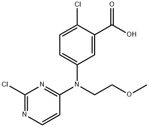 Benzoic acid, 2-chloro-5-[(2-chloro-4-pyrimidinyl)(2-methoxyethyl)amino]- Structural