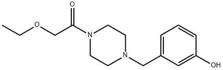 Ethanone, 2-ethoxy-1-[4-[(3-hydroxyphenyl)methyl]-1-piperazinyl]- Structural