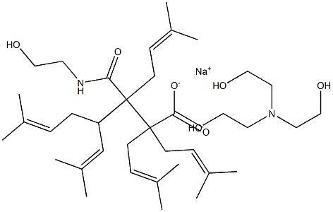 sodium/triethanolamine 4-((2-hydroxyethyl)amino)-3-pentaproenyl-4-oxobutanoate Structural