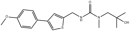 Urea, N-(2-hydroxy-2-methylpropyl)-N'-[[4-(4-methoxyphenyl)-2-thienyl]methyl]-N-methyl- Structural