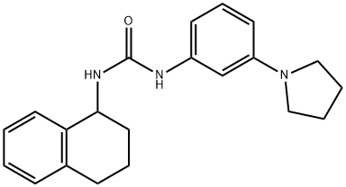 Urea, N-[3-(1-pyrrolidinyl)phenyl]-N'-(1,2,3,4-tetrahydro-1-naphthalenyl)- Structural