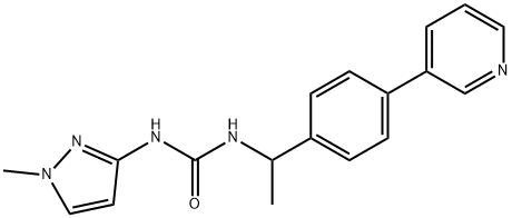 Urea, N-(1-methyl-1H-pyrazol-3-yl)-N'-[1-[4-(3-pyridinyl)phenyl]ethyl]- Structural