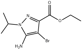 Ethyl 5-amino-4-bromo-1-isopropyl-pyrazole-3-carboxylate Structural