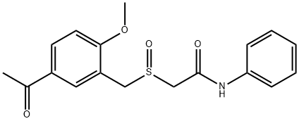 Acetamide, 2-[[(5-acetyl-2-methoxyphenyl)methyl]sulfinyl]-N-phenyl- Structural