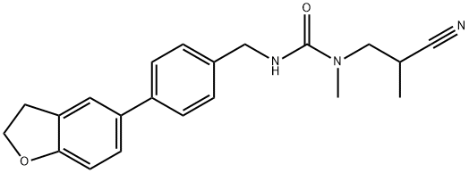 Urea, N-(2-cyanopropyl)-N'-[[4-(2,3-dihydro-5-benzofuranyl)phenyl]methyl]-N-methyl- Structural