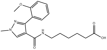 Hexanoic acid, 6-[[[3-(2-methoxyphenyl)-1-methyl-1H-pyrazol-4-yl]carbonyl]amino]- Structural