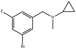 N-[(3-Bromo-5-fluorophenyl)methyl]-N-methylcyclopropanamine Structural