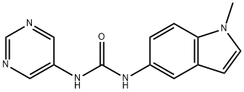 Urea, N-(1-methyl-1H-indol-5-yl)-N'-5-pyrimidinyl- Structural