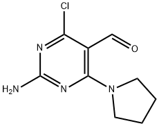 2-AMINO-4-CHLORO-6-PYRROLIDIN-1-YLPYRIMIDINE-5-CARBALDEHYDE