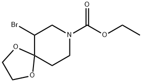 ethyl 6-bromo-1,4-dioxa-8-azaspiro[4.5]decane-8-carboxylate Structural