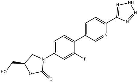 (R)-3-(4-(6-(1H-tetrazol-5-yl)pyridin-3-yl)-3-fluorophenyl)-5-(hydroxymethyl)oxazolidin-2-one Structural