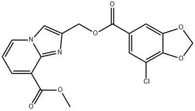 Imidazo[1,2-a]pyridine-8-carboxylic acid, 2-[[[(7-chloro-1,3-benzodioxol-5-yl)carbonyl]oxy]methyl]-, methyl ester Structural