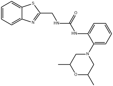Urea, N-(2-benzothiazolylmethyl)-N'-[2-(2,6-dimethyl-4-morpholinyl)phenyl]- Structural