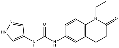 Urea, N-(1-ethyl-1,2,3,4-tetrahydro-2-oxo-6-quinolinyl)-N'-1H-pyrazol-4-yl- Structural