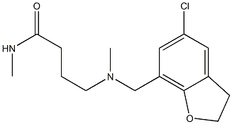 Butanamide, 4-[[(5-chloro-2,3-dihydro-7-benzofuranyl)methyl]methylamino]-N-methyl- Structural