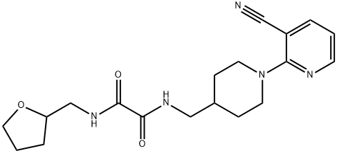 Ethanediamide, N1-[[1-(3-cyano-2-pyridinyl)-4-piperidinyl]methyl]-N2-[(tetrahydro-2-furanyl)methyl]- Structural