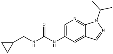Urea, N-(cyclopropylmethyl)-N'-[1-(1-methylethyl)-1H-pyrazolo[3,4-b]pyridin-5-yl]- Structural