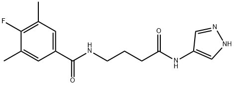 Benzamide, 4-fluoro-3,5-dimethyl-N-[4-oxo-4-(1H-pyrazol-4-ylamino)butyl]- Structural