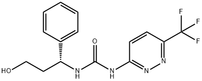 Urea, N-[(1R)-3-hydroxy-1-phenylpropyl]-N'-[6-(trifluoromethyl)-3-pyridazinyl]- Structural