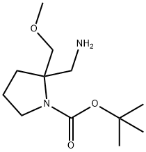 tert-butyl 2-(aminomethyl)-2-(methoxymethyl)pyrrolidine-1-carboxylate Structural