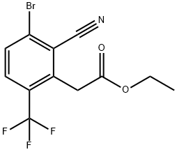 Ethyl 3-bromo-2-cyano-6-(trifluoromethyl)phenylacetate Structural