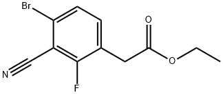 Ethyl 4-bromo-3-cyano-2-fluorophenylacetate Structural