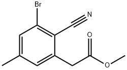 Methyl 3-bromo-2-cyano-5-methylphenylacetate Structural