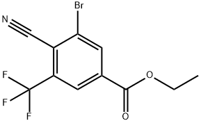Ethyl 3-bromo-4-cyano-5-(trifluoromethyl)benzoate Structural