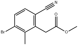 Methyl 3-bromo-6-cyano-2-methylphenylacetate Structural