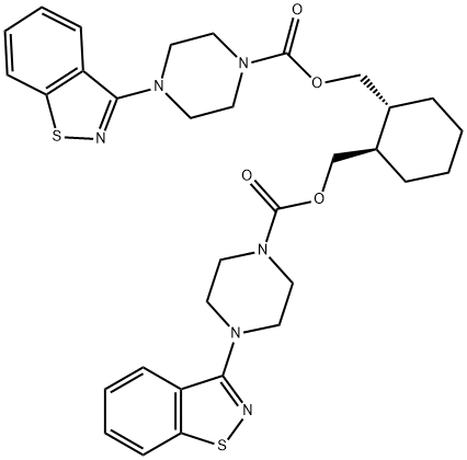 ((1R,2R)-cyclohexane-1,2-diyl)bis(methylene) bis(4-(benzo[d]
isothiazol-3-yl)piperazine-1-carboxylate)