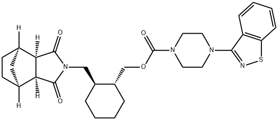 ((1R,2R)-2-(((3aR,4S,7R,7aS)-1,3-dioxooctahydro-2H-4,7-
methanoisoindol-2-yl)methyl)cyclohexyl)methyl 4-(benzo[d]
isothiazol-3-yl)piperazine-1-carboxylate