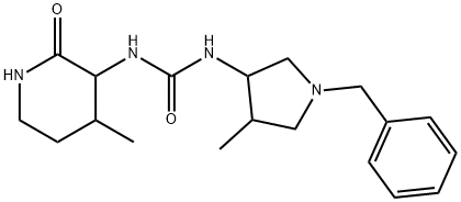 Urea, N-(4-methyl-2-oxo-3-piperidinyl)-N'-[4-methyl-1-(phenylmethyl)-3-pyrrolidinyl]- Structural