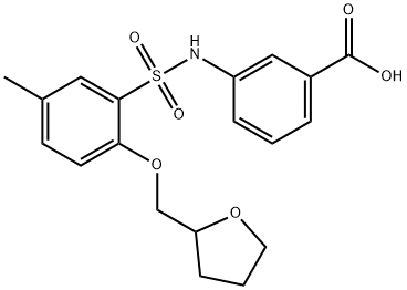Benzoic acid, 3-[[[5-methyl-2-[(tetrahydro-2-furanyl)methoxy]phenyl]sulfonyl]amino]- Structural