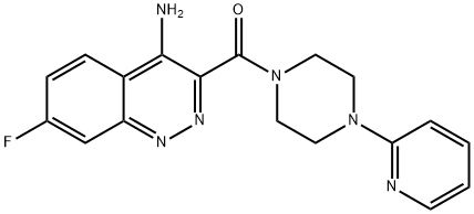 Methanone, (4-amino-7-fluoro-3-cinnolinyl)[4-(2-pyridinyl)-1-piperazinyl]- Structural