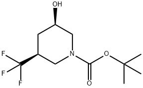 tert-butyl cis-3-hydroxy-5-(trifluoromethyl)piperidine-1-carboxylate Structural