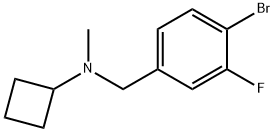 N-[(4-Bromo-3-fluorophenyl)methyl]-N-methylcyclobutanamine Structural