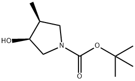 tert-butyl (3S,4S)-3-hydroxy-4-methyl-pyrrolidine-1-carboxylate Structural