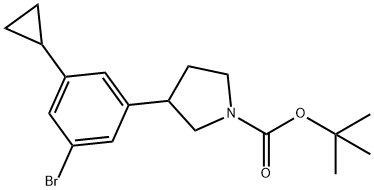 tert-butyl 3-(3-bromo-5-cyclopropylphenyl)pyrrolidine-1-carboxylate Structural