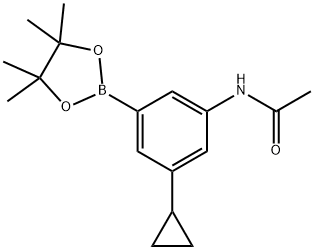 N-(3-Cyclopropyl-5-(4,4,5,5-tetramethyl-1,3,2-dioxaborolan-2-yl)phenyl)acetamide Structural