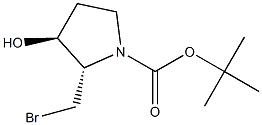 tert-butyl (2S,3S)-2-(bromomethyl)-3-hydroxypyrrolidine-1-carboxylate Structural