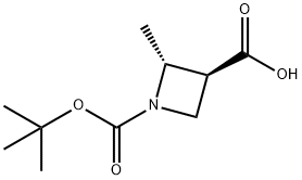 trans-(2R,3S)-1-(tert-butoxycarbonyl)-2-methylazetidine-3-carboxylic acid Structural