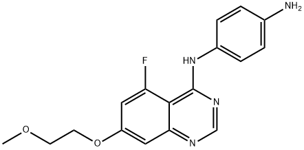 N1-(5-Fluoro-7-(2-methoxyethoxy)quinazolin-4-yl)benzene-1,4-diamine Structural