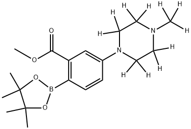 methyl 5-(4-(methyl-d3)piperazin-1-yl-2,2,3,3,5,5,6,6-d8)-2-(4,4,5,5-tetramethyl-1,3,2-dioxaborolan-2-yl)benzoate Structural