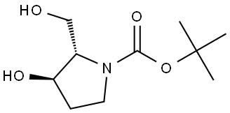 Trans-3-Hydroxy-2-hydroxymethyl-pyrrolidine-1-carboxylic acid tert-butyl ester Structural