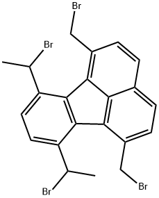 Fluoranthene, 7,10-bis(1-bromoethyl)-1,6-bis(bromomethyl)- Structural