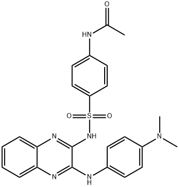 Acetamide, N-[4-[[[3-[[4-(dimethylamino)phenyl]amino]-2-quinoxalinyl]amino]sulfonyl]phenyl]- Structural