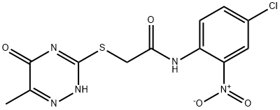 N-{4-chloro-2-nitrophenyl}-2-[(6-methyl-5-oxo-4,5-dihydro-1,2,4-triazin-3-yl)sulfanyl]acetamide Structural